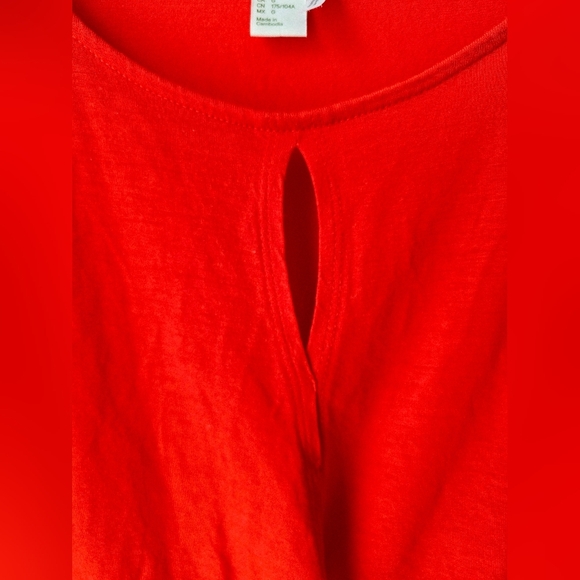 H&M Red Tomato Cut Out Tank Top Sleeveless Size L - Picture 4 of 5